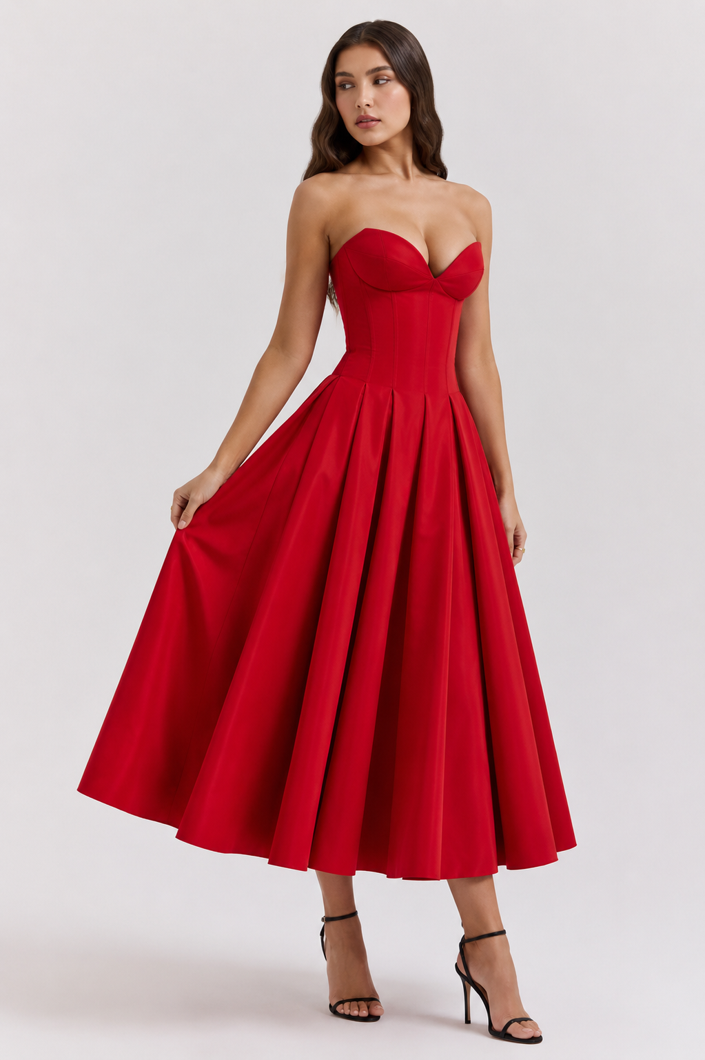 Women's Elegant Strapless Dress for Summer