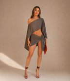 Women's Linen Sarong Co Ord Set Elegant Resort Wear