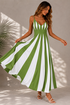 Women's Printed V Neck Maxi Dress