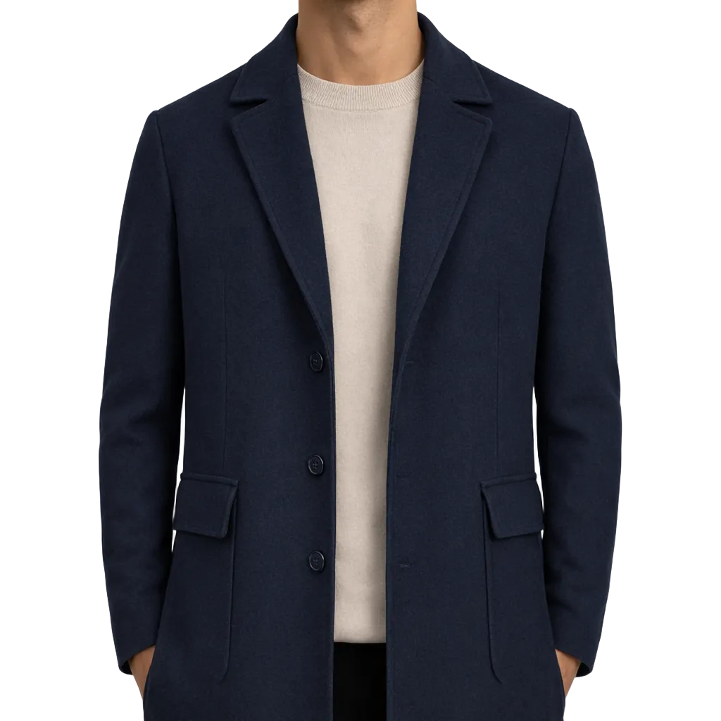 Men's Wool Overcoat Long Winter Warm Classic