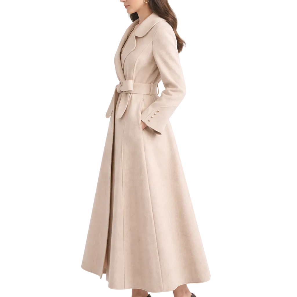 Women's Wool Blend Coat Mid Length Overcoat