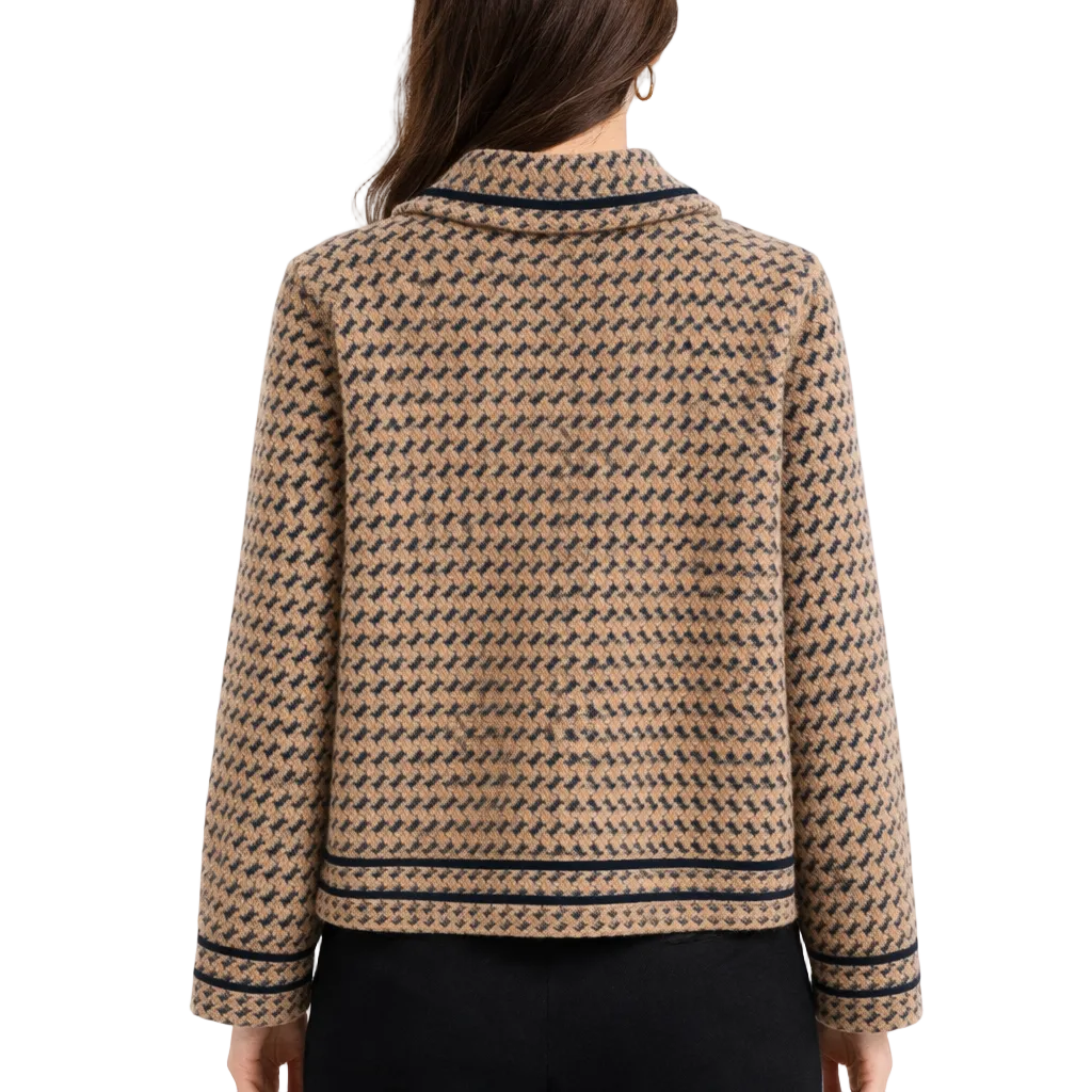 Women's Classic Square Collar Wool Blend Coat