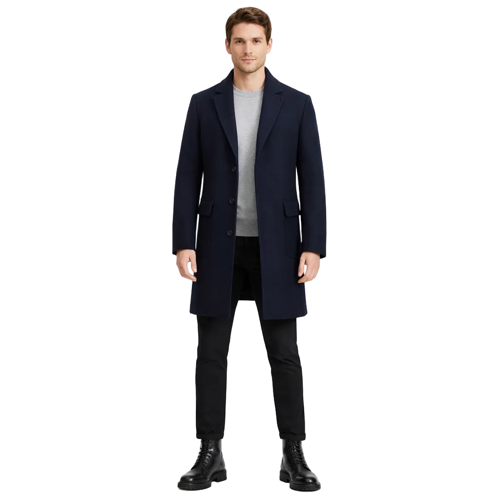 Men's Wool Overcoat Long Winter Warm Classic
