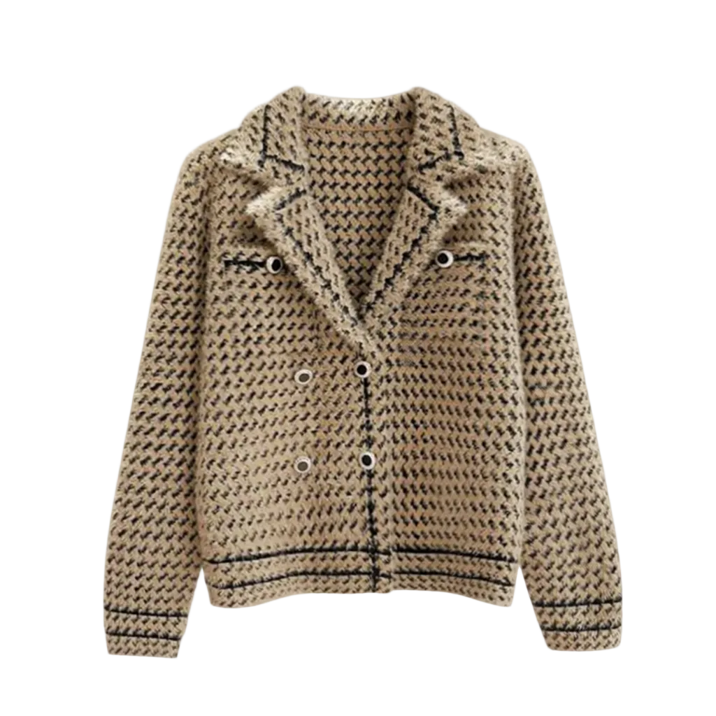 Women's Classic Square Collar Wool Blend Coat