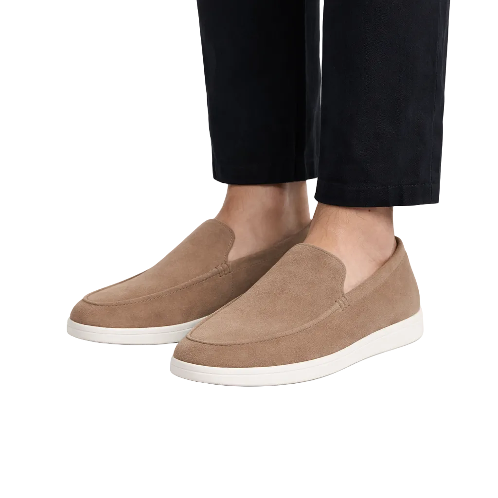 Men’s Signature Suede Driving Loafers Classic Pebble-Grip Moccasins