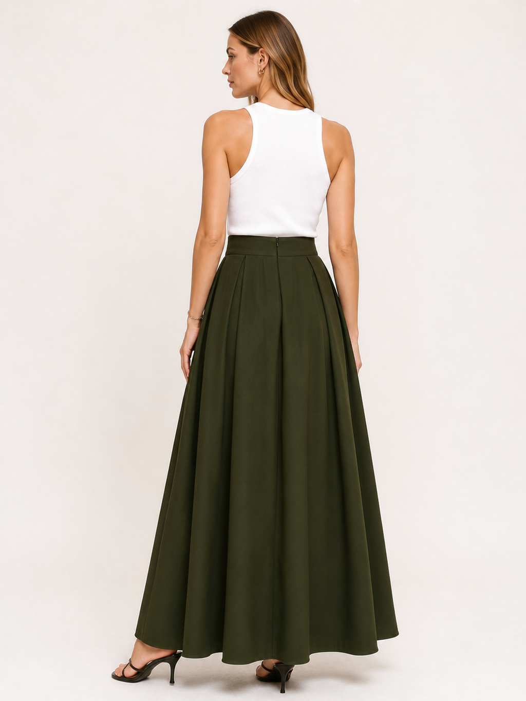 Women's Minimalist High Waist Maxi Skirt Loose Fit