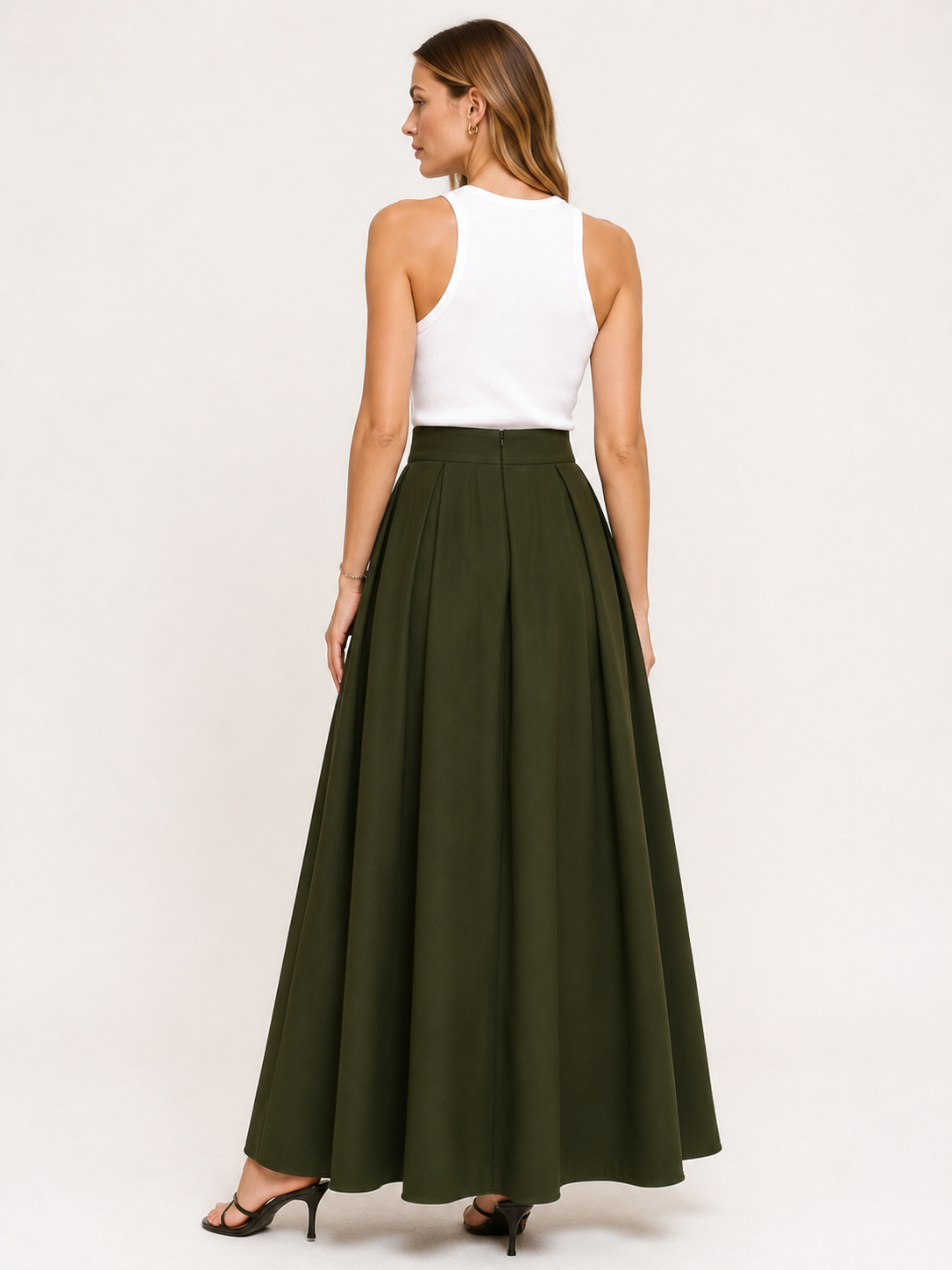 Women's Minimalist High Waist Maxi Skirt Loose Fit