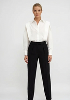 Women's Classic White Button Blouse for Business Casual