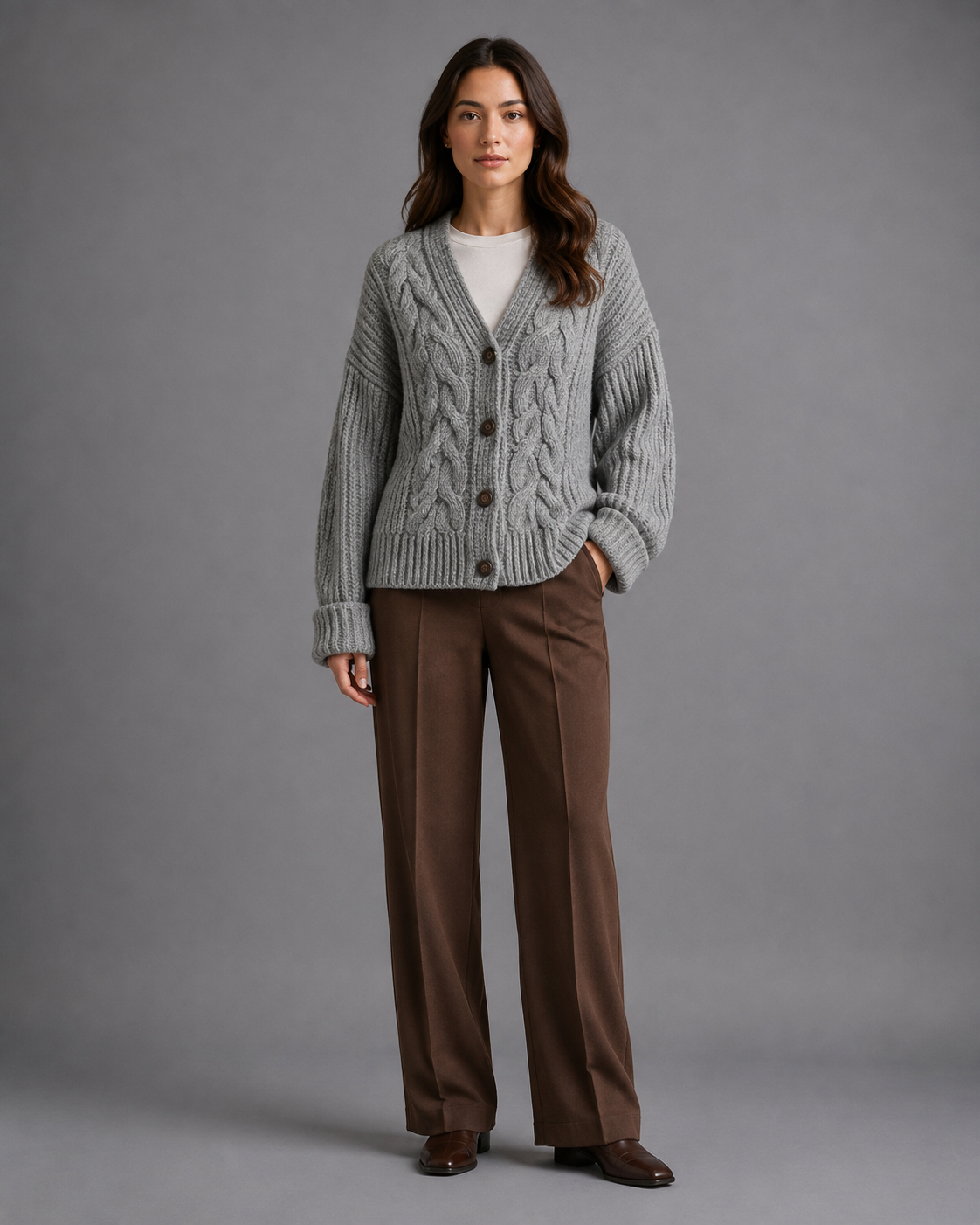 Women's Chunky Knit Cardigan – Button Up Knitted Cardigan
