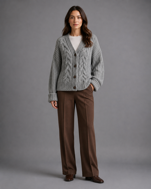 Women's Chunky Knit Cardigan – Button Up Knitted Cardigan