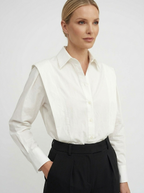 Women's Classic White Button Blouse for Business Casual