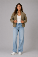 Women's Quilted Jacket – Lightweight Casual Jacket with Front Pockets