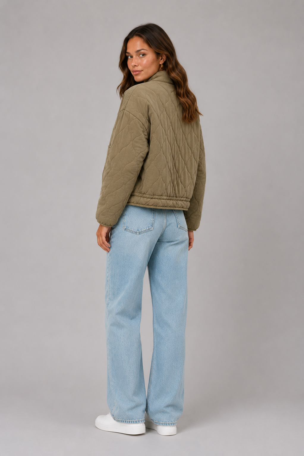 Women's Quilted Jacket – Lightweight Casual Jacket with Front Pockets