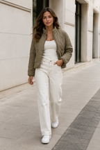 Women's Quilted Jacket – Lightweight Casual Jacket with Front Pockets
