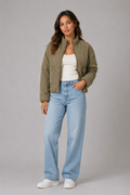 Women's Quilted Jacket – Lightweight Casual Jacket with Front Pockets