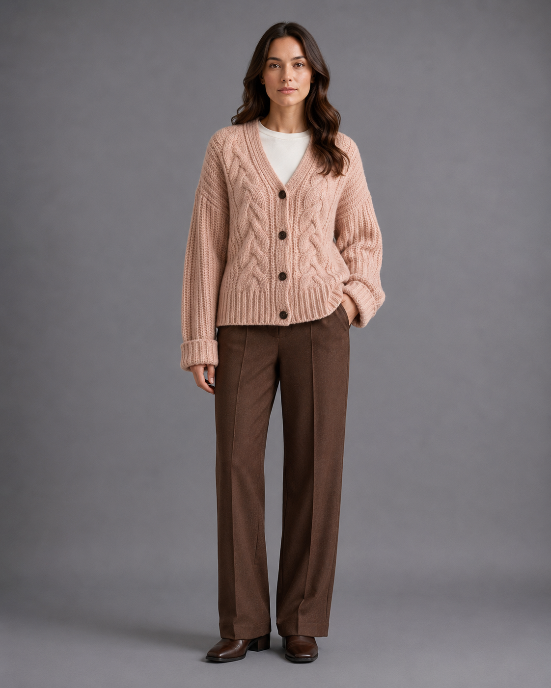 Women's Chunky Knit Cardigan – Button Up Knitted Cardigan