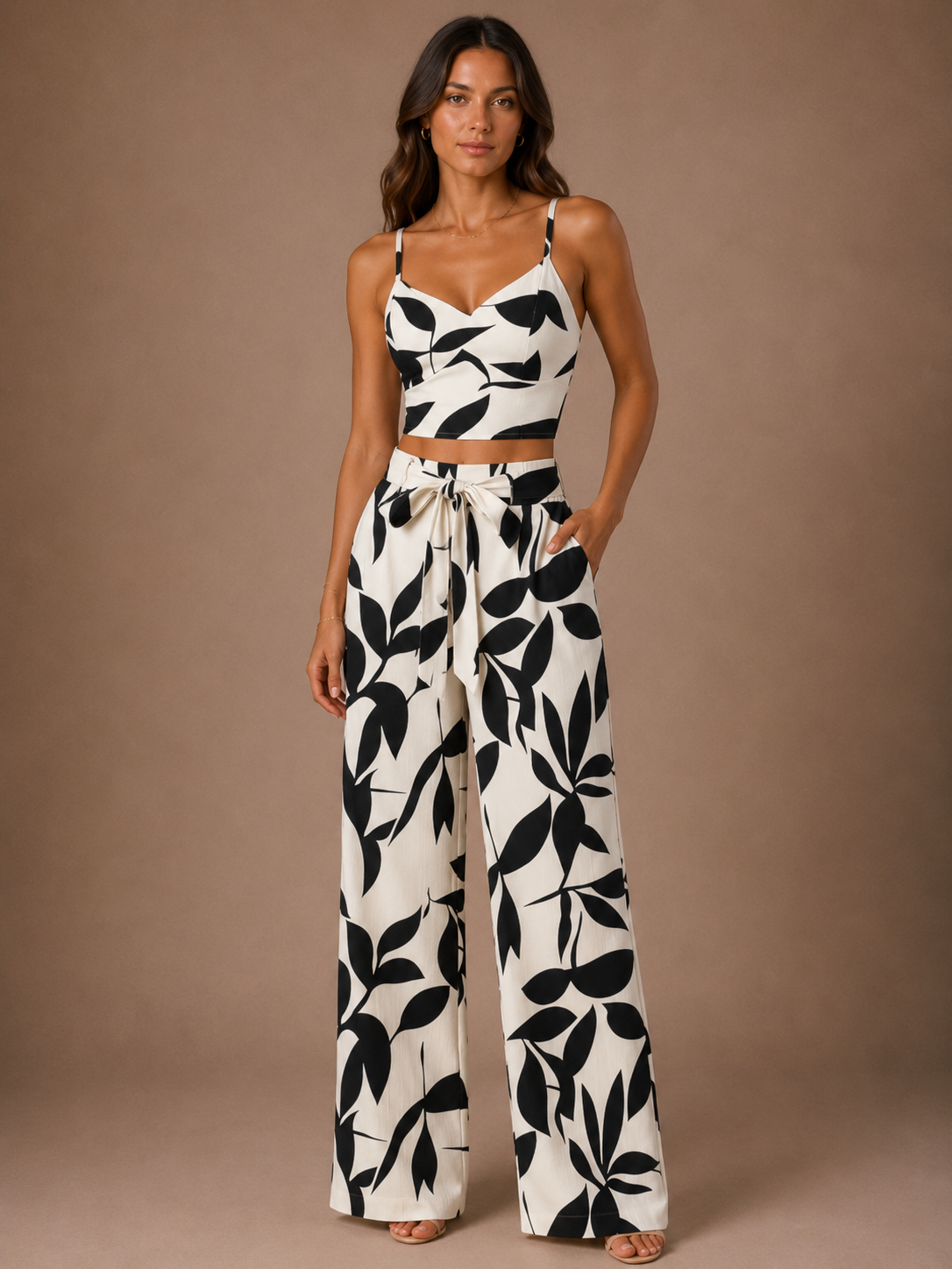 Women's Wide Leg Trouser Co Ord Set for Summer