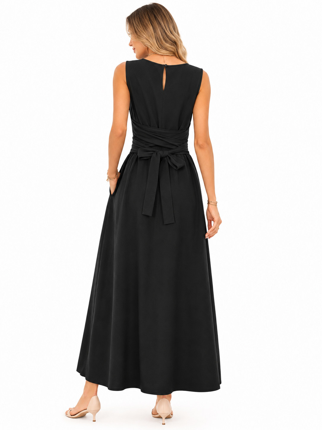 Women's Minimalist Summer Dress with Adjustable Bow Strap