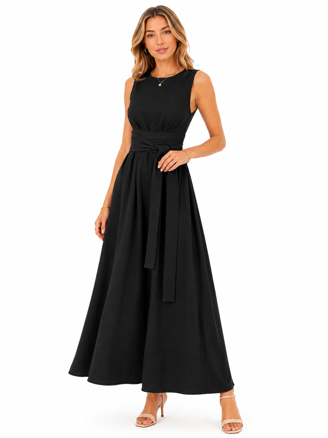 Women's Minimalist Summer Dress with Adjustable Bow Strap