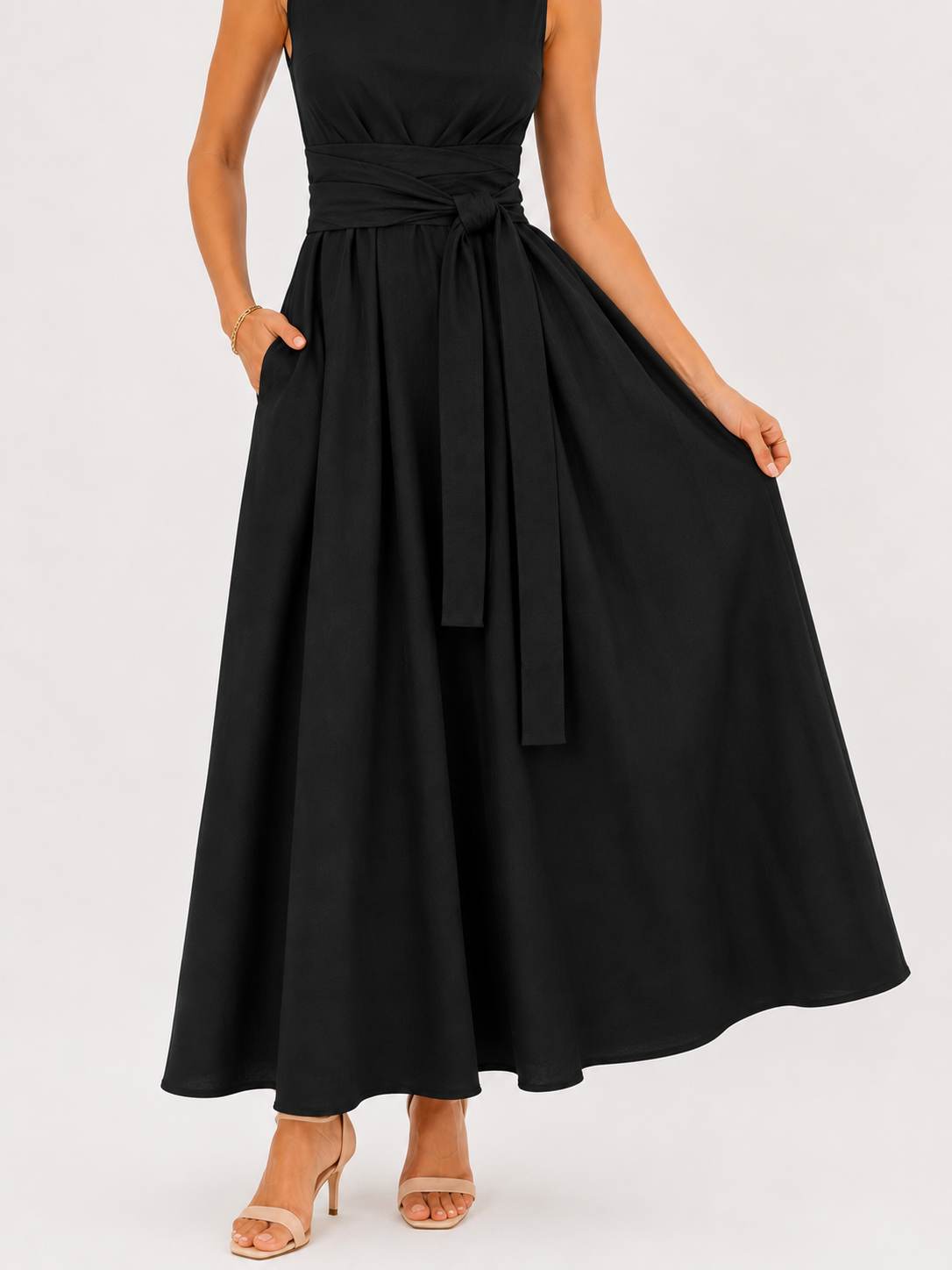 Women's Minimalist Summer Dress with Adjustable Bow Strap