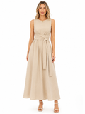 Women's Minimalist Summer Dress with Adjustable Bow Strap