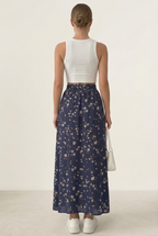 Women's Casual Floral Maxi Skirt Lightweight Summer Style