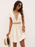 Women's Lace Midi Dress Slim Waist Elegant Summer Style