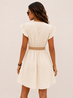 Women's Lace Midi Dress Slim Waist Elegant Summer Style