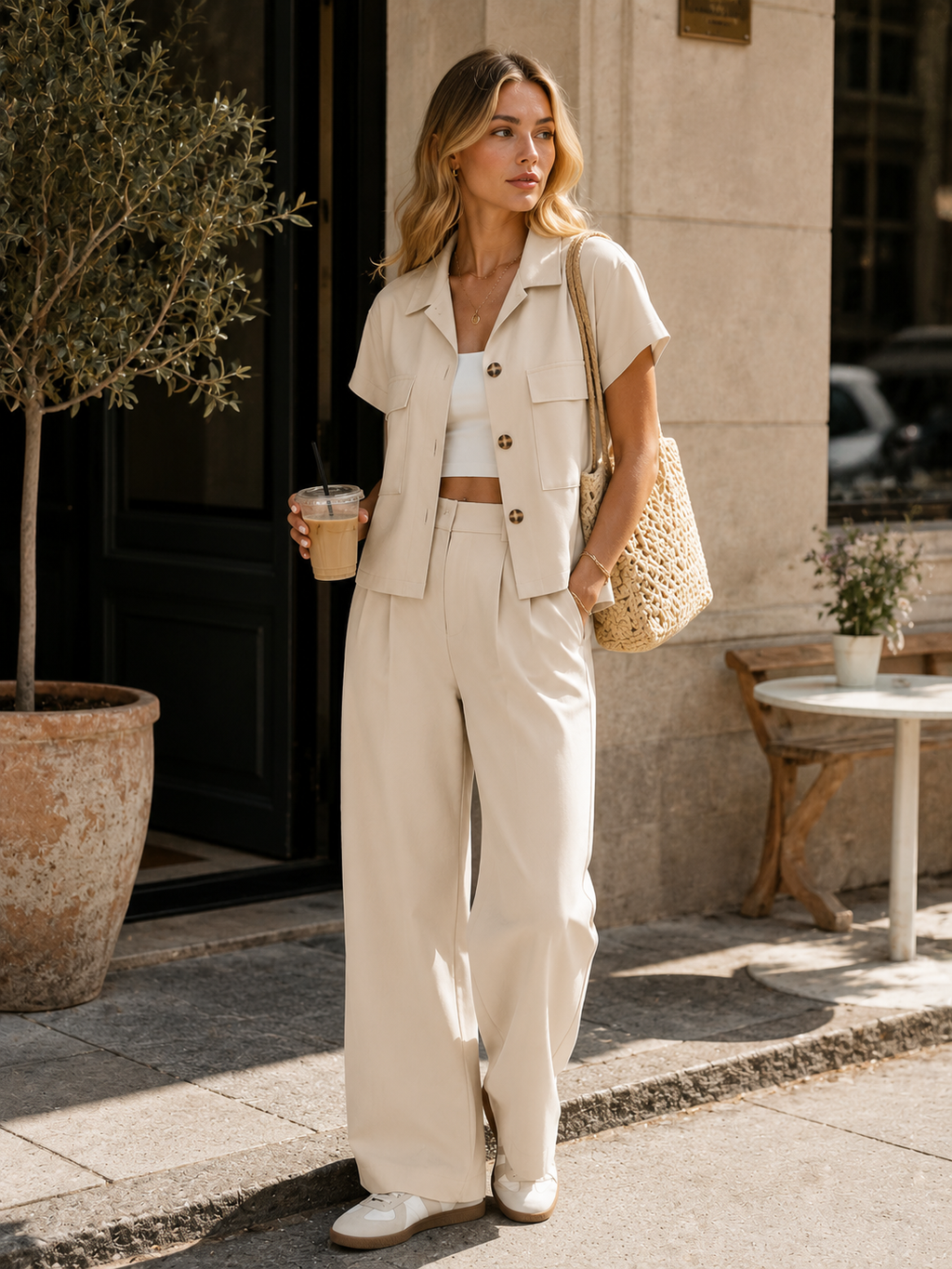 Women's Minimalist Co Ord Set Refined Summer Sophistication