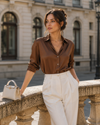 Women's Relaxed Fit Blouse Timeless Minimalist Chic Style
