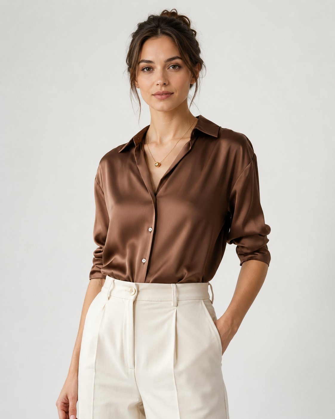 Women's Relaxed Fit Blouse Timeless Minimalist Chic Style