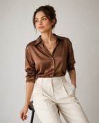 Women's Relaxed Fit Blouse Timeless Minimalist Chic Style