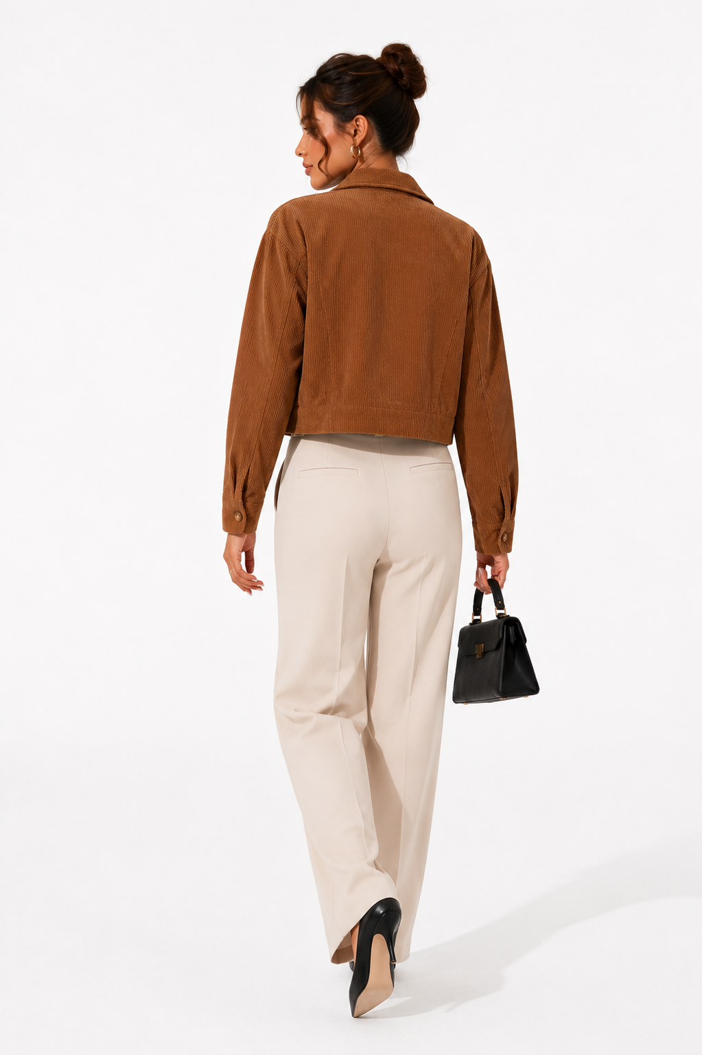 Women's Vintage Style Corduroy Jacket Minimalist Casual Wear
