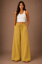 Women's Wide Leg Drawstring Trousers Lightweight Summer Trousers