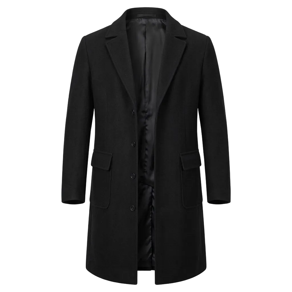 Men's Wool Overcoat Long Winter Warm Classic