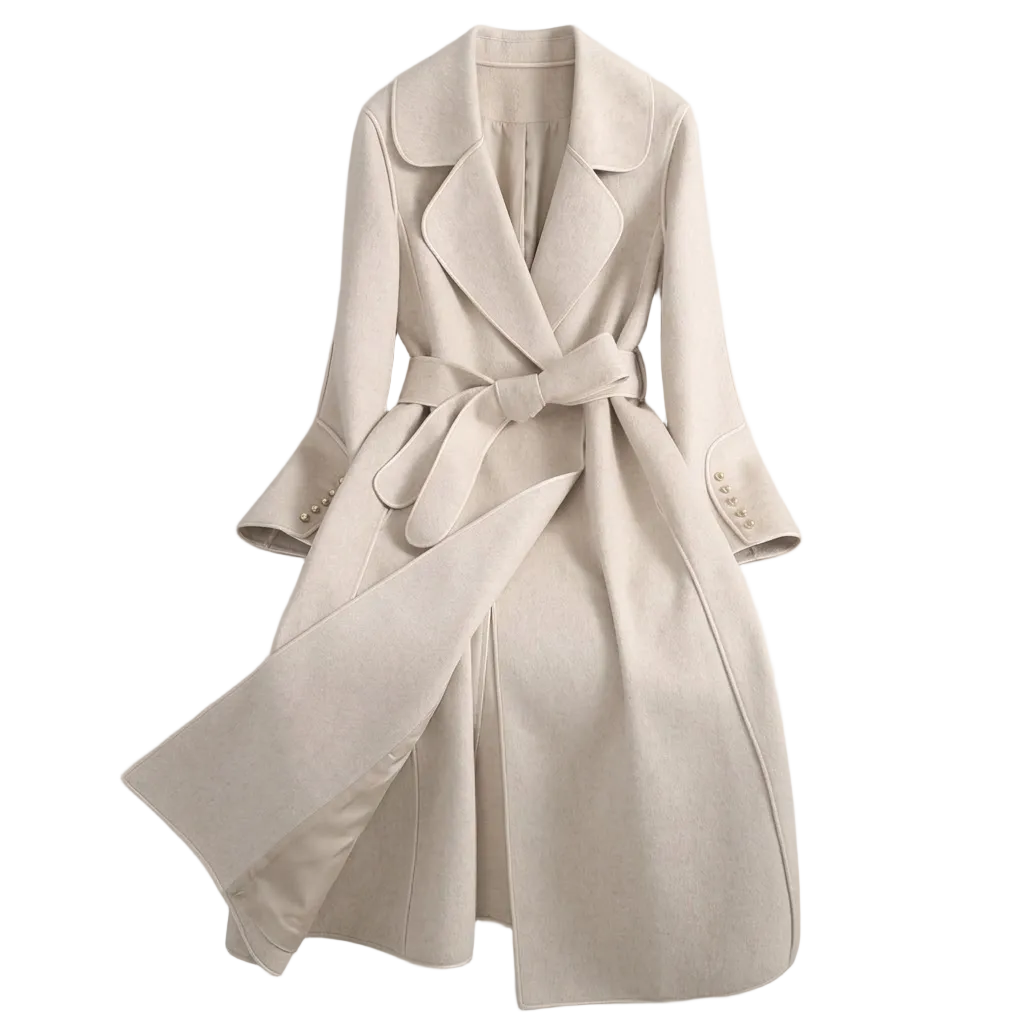 Women's Wool Blend Coat Mid Length Overcoat