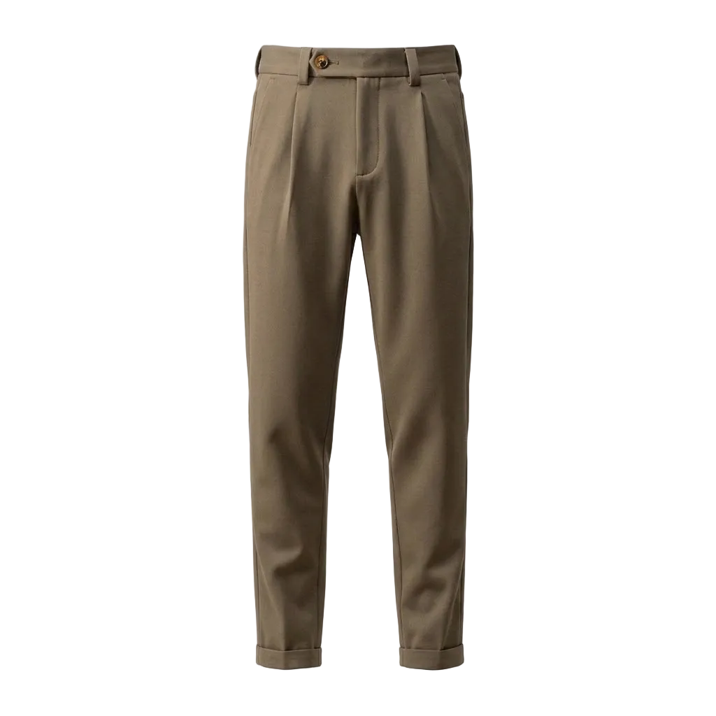 Men's Wool Blend Trousers Straight Fit Casual Pants