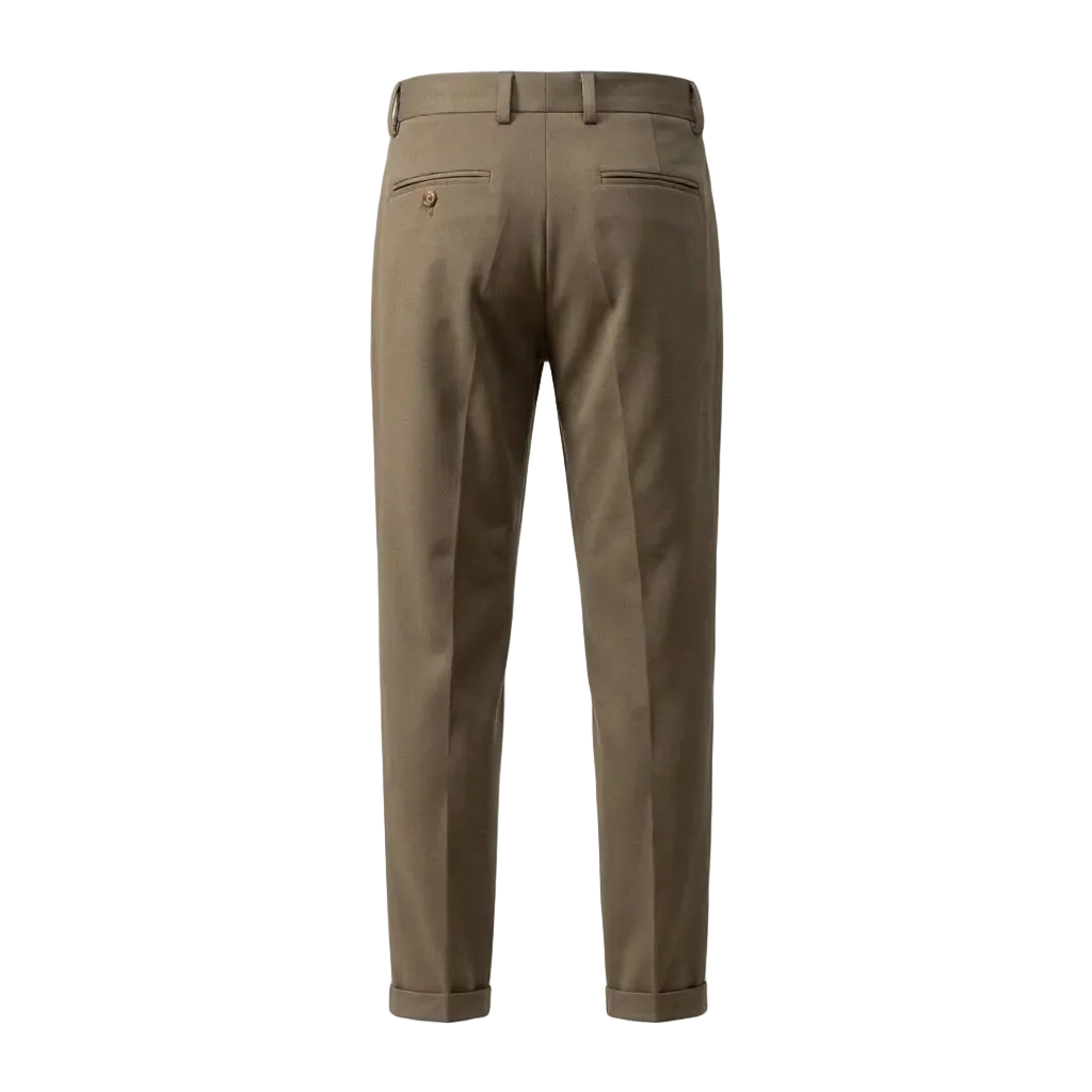 Men's Wool Blend Trousers Straight Fit Casual Pants