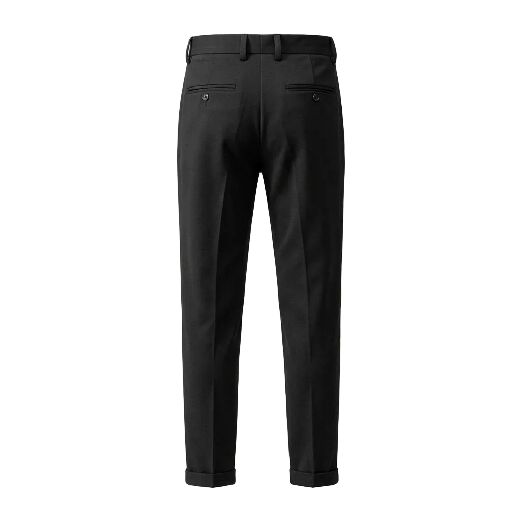 Men's Wool Blend Trousers Straight Fit Casual Pants
