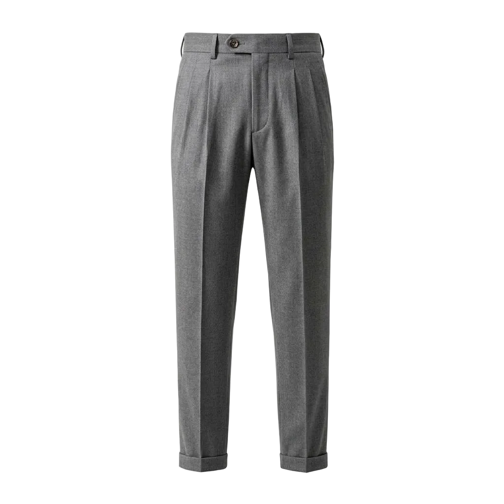 Men's Wool Blend Trousers Straight Fit Casual Pants