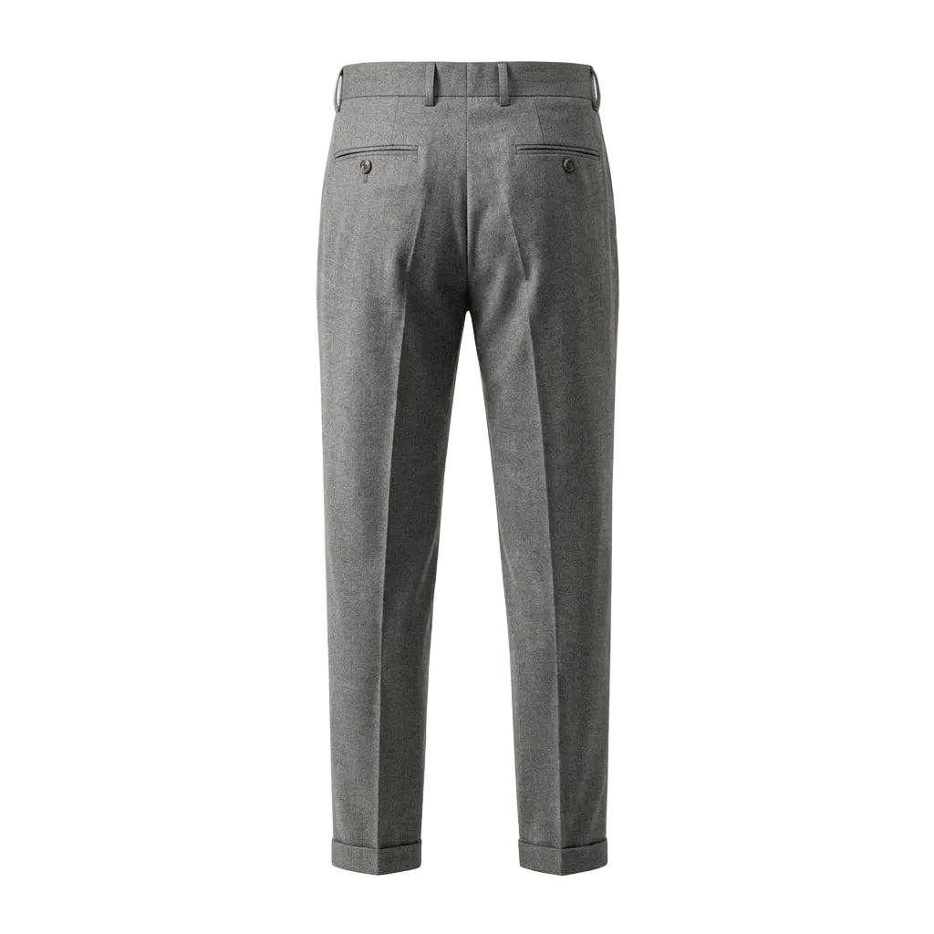 Men's Wool Blend Trousers Straight Fit Casual Pants