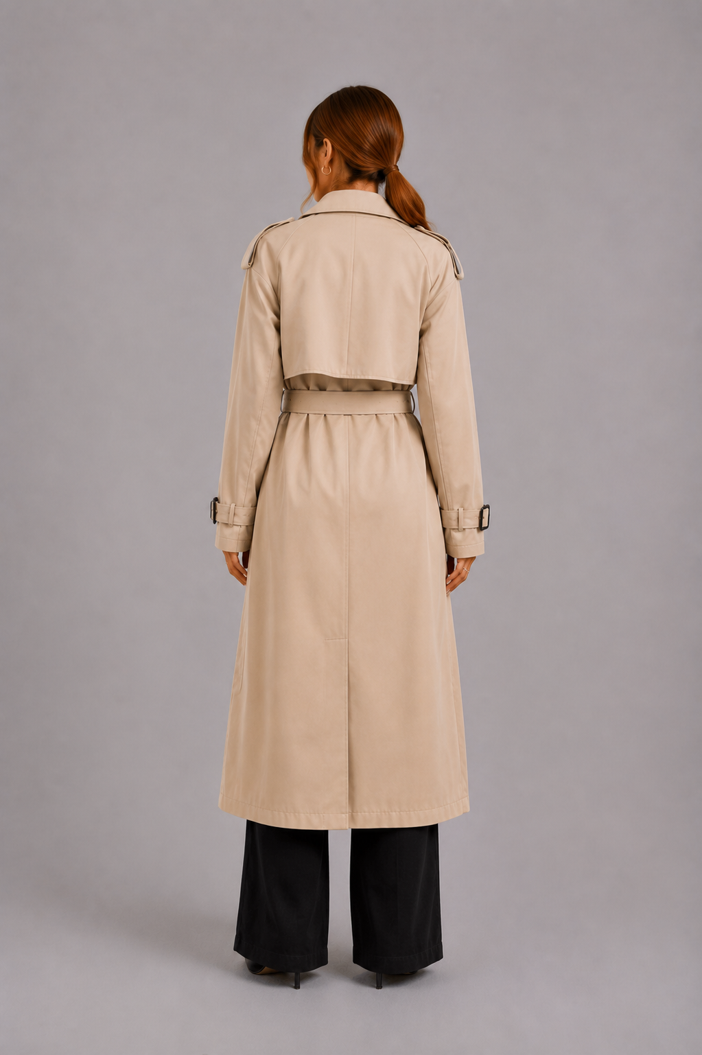 Women's Trench Coat – Long Belted Trench Coat