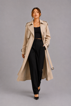 Women's Trench Coat – Long Belted Trench Coat