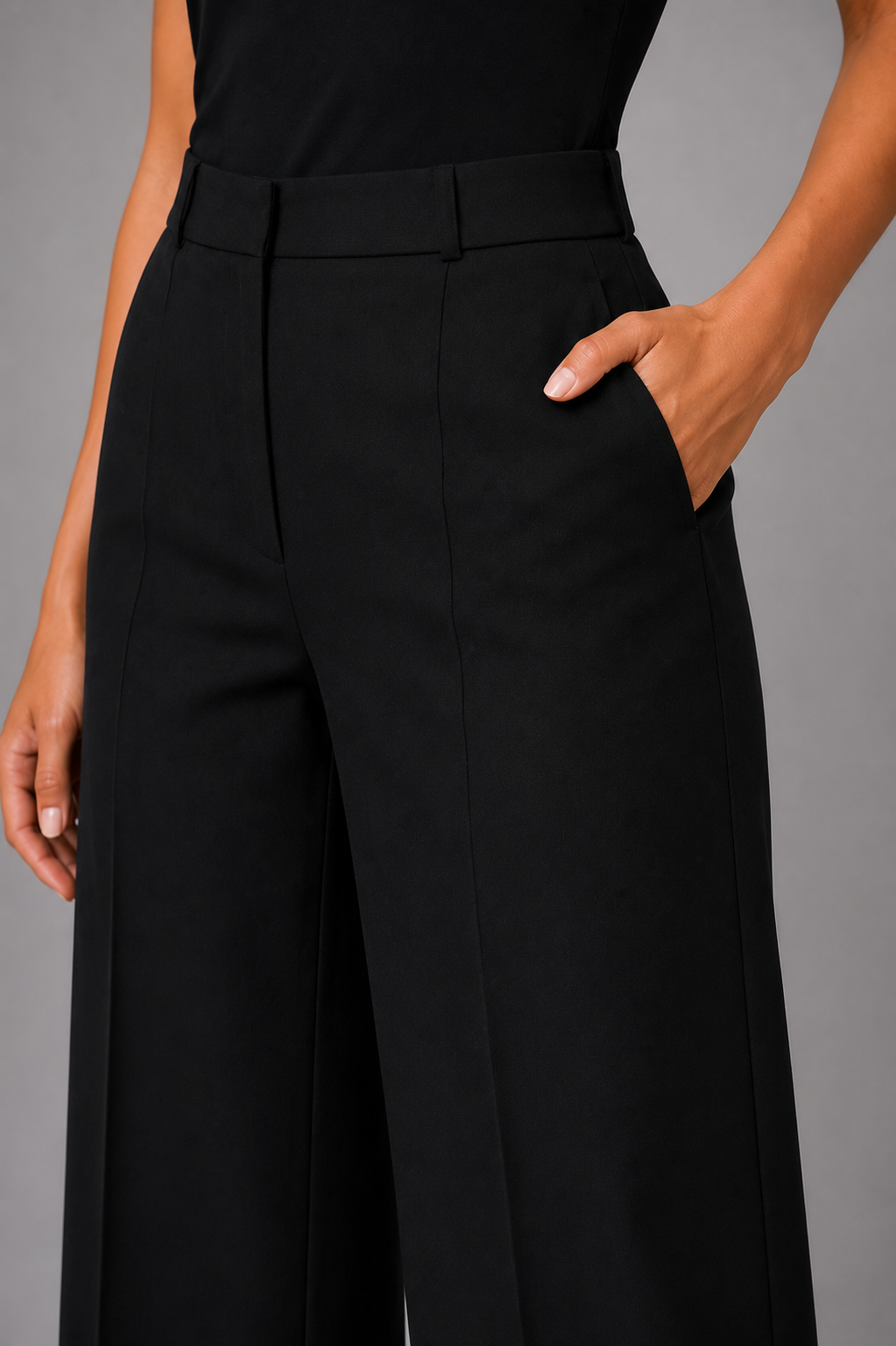 Women's Trouser Suit – Women's Suit Set with Tailored Blazer & Wide Leg Trousers