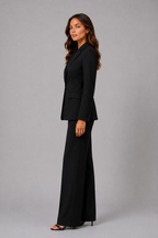 Women's Trouser Suit – Women's Suit Set with Tailored Blazer & Wide Leg Trousers