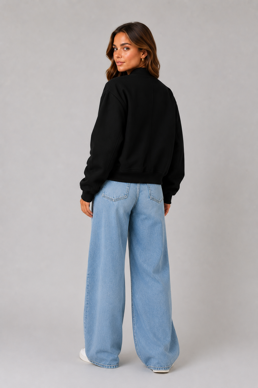 Women's Oversized Bomber Jacket – Button Front Casual Jacket
