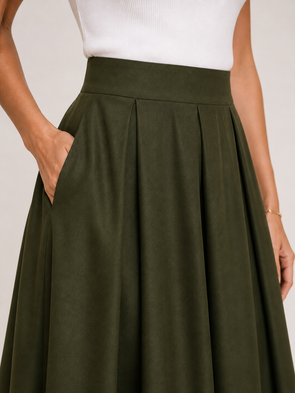 Women's Minimalist High Waist Maxi Skirt Loose Fit