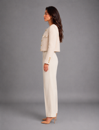 Women's Cropped Jacket – Cropped Short Jacket with Gold Buttons