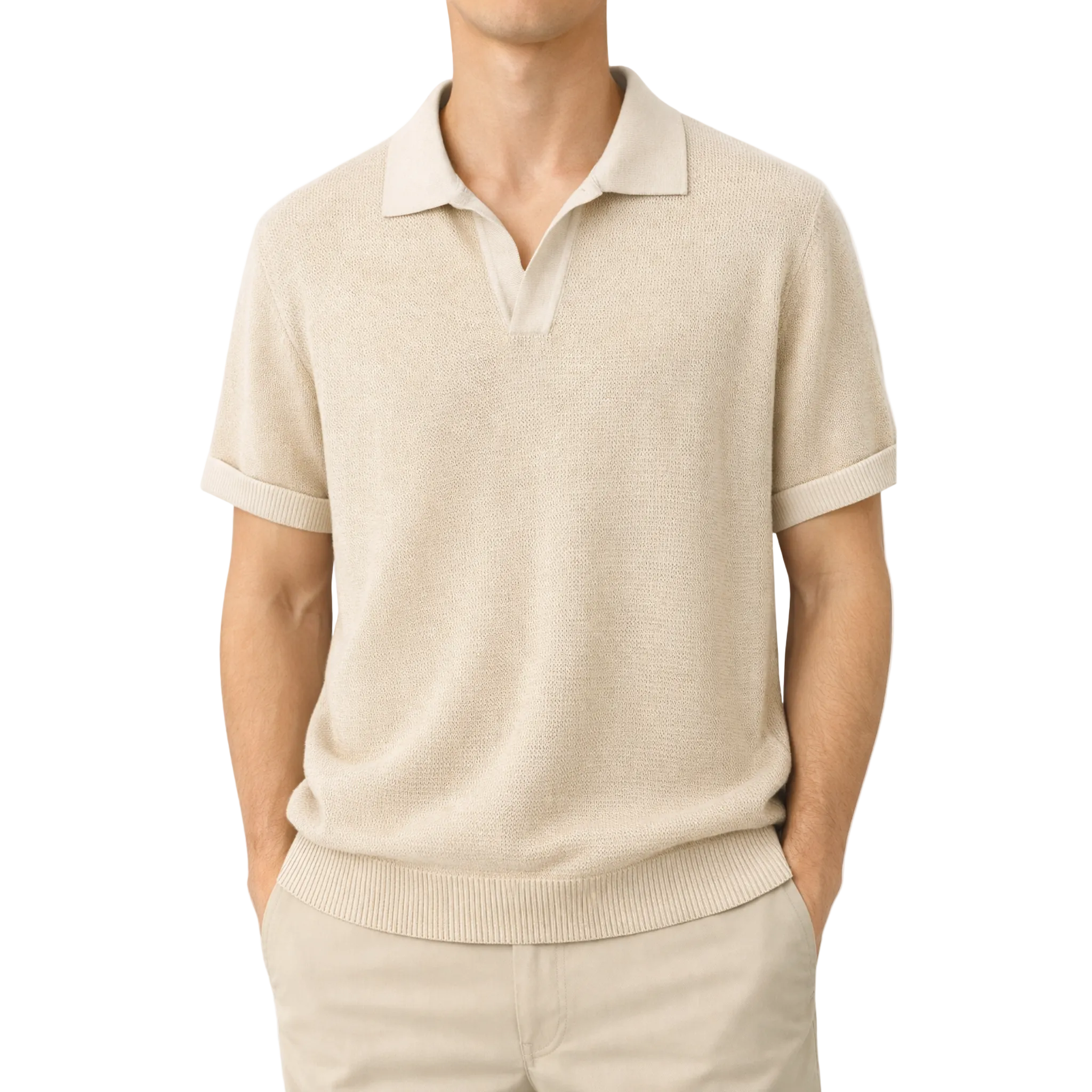 Men's Casual Knit Shirt Starry Texture Business Everyday