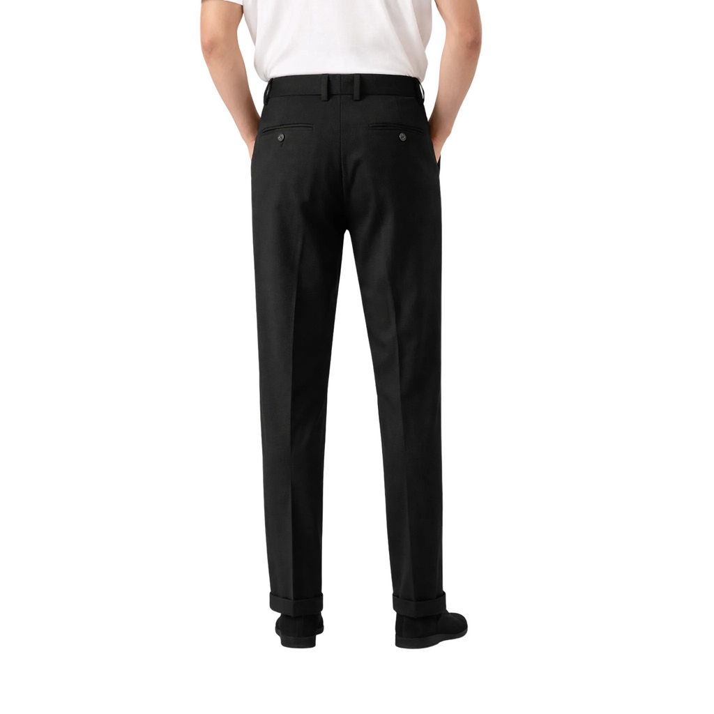Men's Wool Blend Trousers Straight Fit Casual Pants